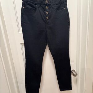 Lauren Conrad Black Button Fly Skinny Jeans Size 10 NWOT